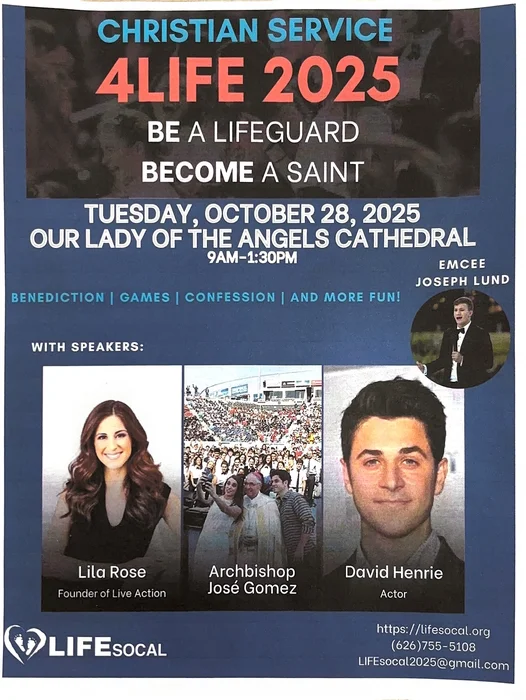 Event flyer for Christian Service 4Life 2025