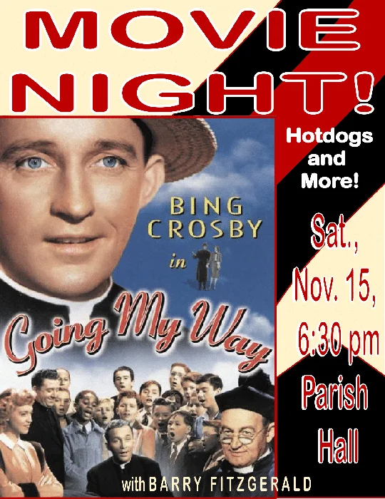 Event flyer for St Therese Movie Night: 'Going My Way'